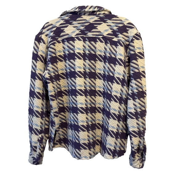 Boohoo Man Men's M Streetwear Purple Woven Button Down Shirt Shacket Grunge - Picture 2 of 11